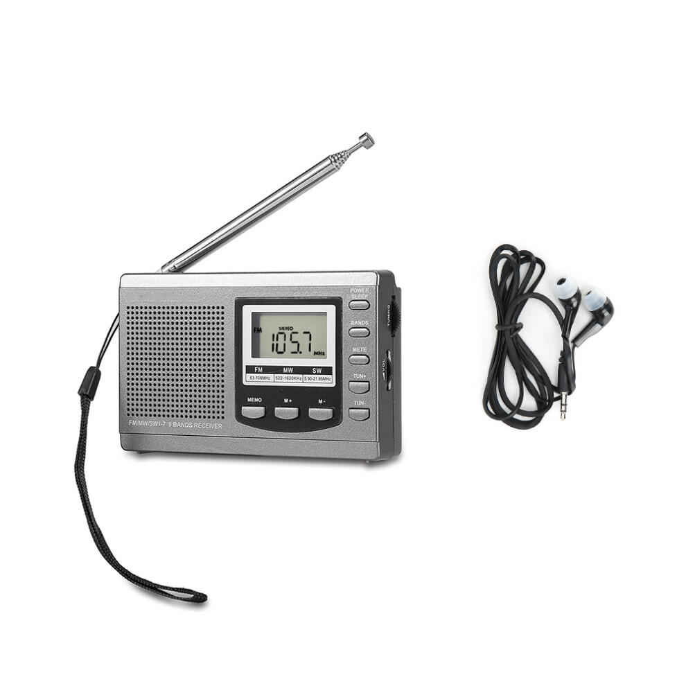 Portable Shortwave Radios Digital Radio With Rechargeable Battery Digital Tuner And Bass Speaker, Supports Mic Recording Line In Recording Multiple So 9176269424565