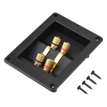 Tornillos de conexión para caja de terminales de altavoz, diseño de 4 orificios de montaje, contactos chapados en oro, conexión segura para