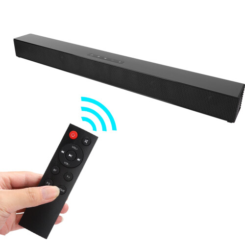 Barre de son Bluetooth pour TV, interfaces multiples et télécommande, avec une structure au design impressionnant, solution d'amélioration sonore 1