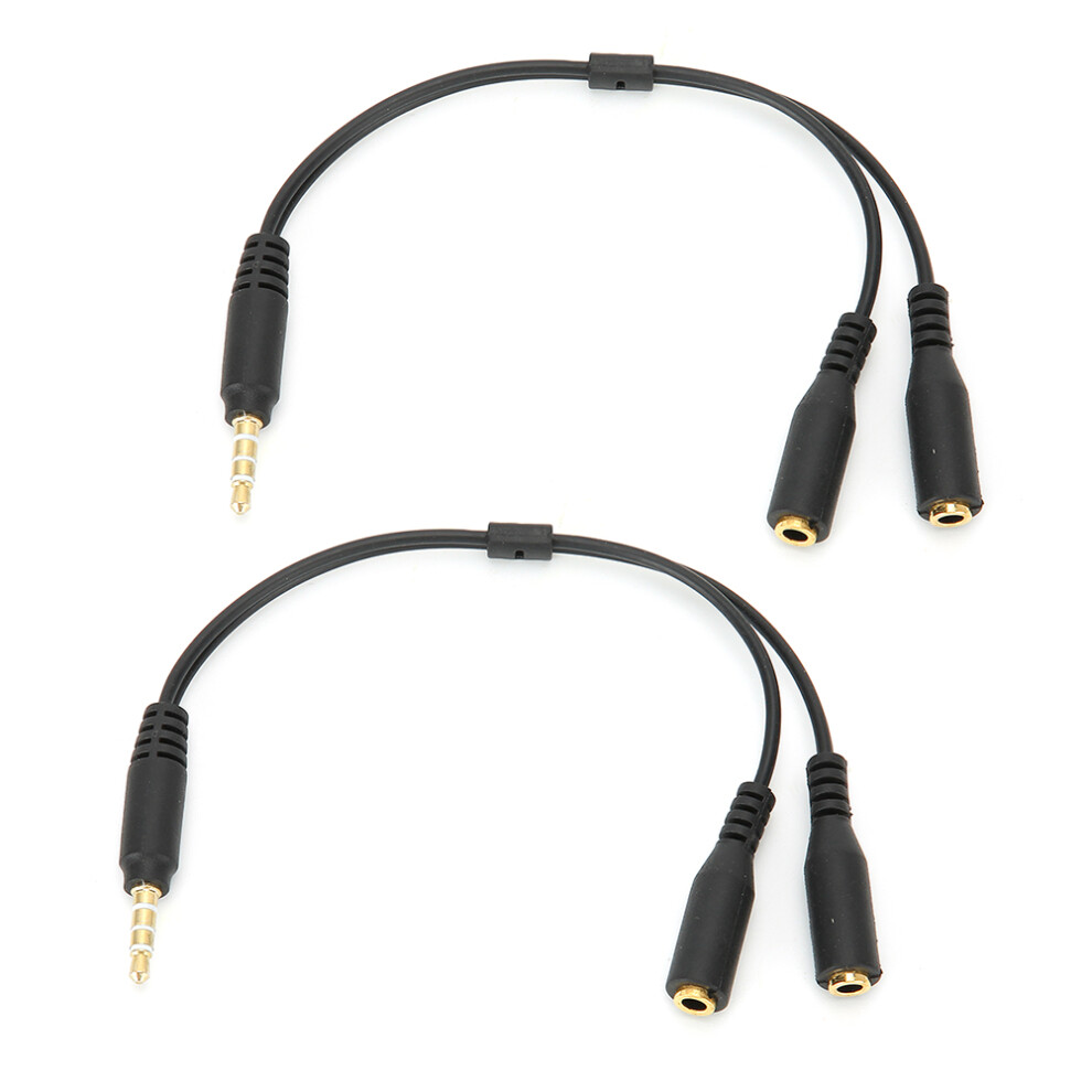 Stereo Audio Splitter Cable 3.5Mm Trs Male To Stereo And Headphone Interface Plated Connectors Simultaneous Microphone And Headphone Connection L Gold 9176269278182