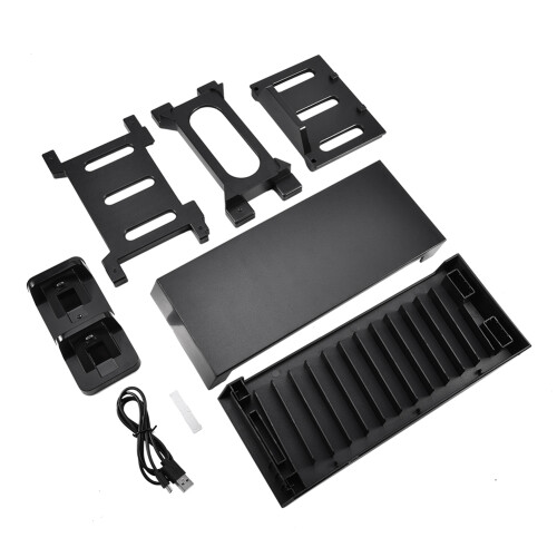 Adjustable Speed Cooling Fan For Ps4, Led Indicator Charging Stand With Dual Charger Vertical Design, Space Saving Solution With Noise Reduction Techn