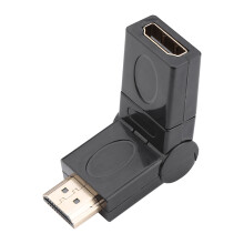 Adattatore salvaporta HDMI, adattatore ad angolo retto da HDMI maschio a femmina con rotazione a 360 gradi, design verticale piatto a sinistra a 90