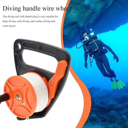 Diving Reel Orange Lightweight Compact Underwater Coil Marker Holder  Visibility Line Locking For Technical Dive 2