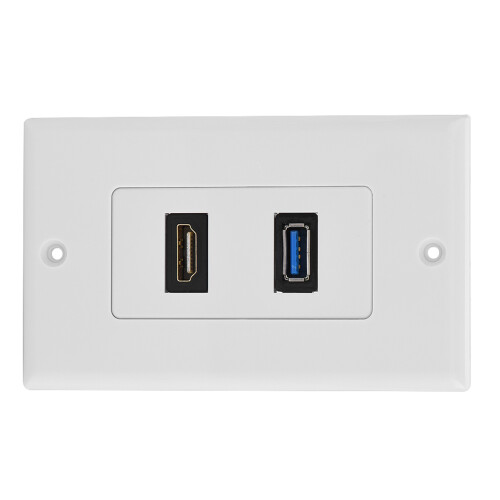 Πλάκα τοίχου πολυμέσων HDMI USB3.0 Ενσωματωμένη υποδοχή δύο σε ένα, γενικής 2