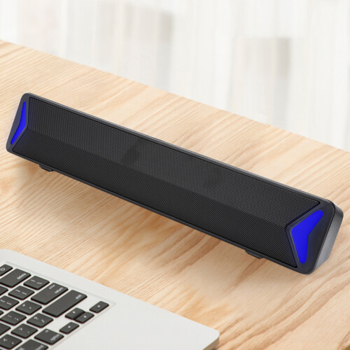 Soundbar wireless dal design compatto, con doppio driver e subwoofer integrato, ideale per casa, ufficio, gaming e utilizzo multimediale. 1
