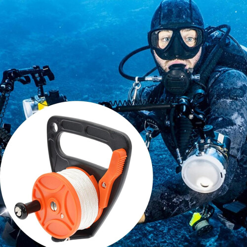 Diving Reel Orange Lightweight Compact Underwater Coil Marker Holder  Visibility Line Locking For Technical Dive 1
