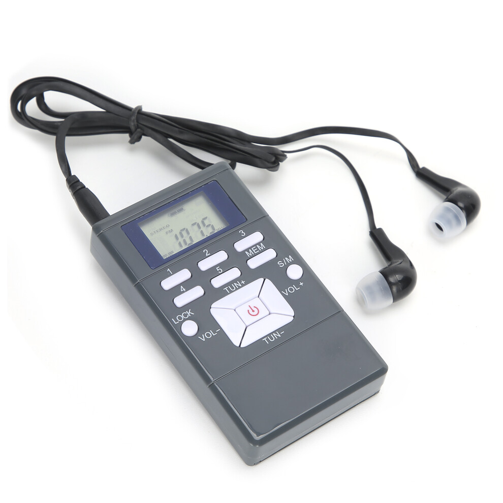 Compact Qqt102 Fm Receiver With Earphone & Lcd Display Dark/Gray 4941378921220