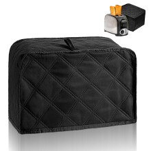 Quilted Toaster Cover for 2 and 4 Slice, Dustproof Appliance Protector Black