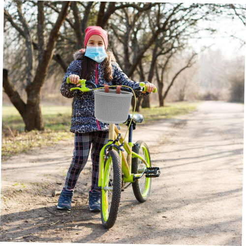 Bike Basket Fixed Strap Thick Plastic Front For Bikes And Scooters Compact Lightweight Easy Install 2