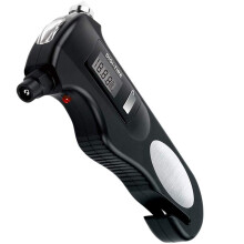Manometro Digitale per Pneumatici 5-In-1, 150PSI con Strumenti Salvataggio Multifunzione Torcia un LED, Apribottiglie per Auto e Moto Martello