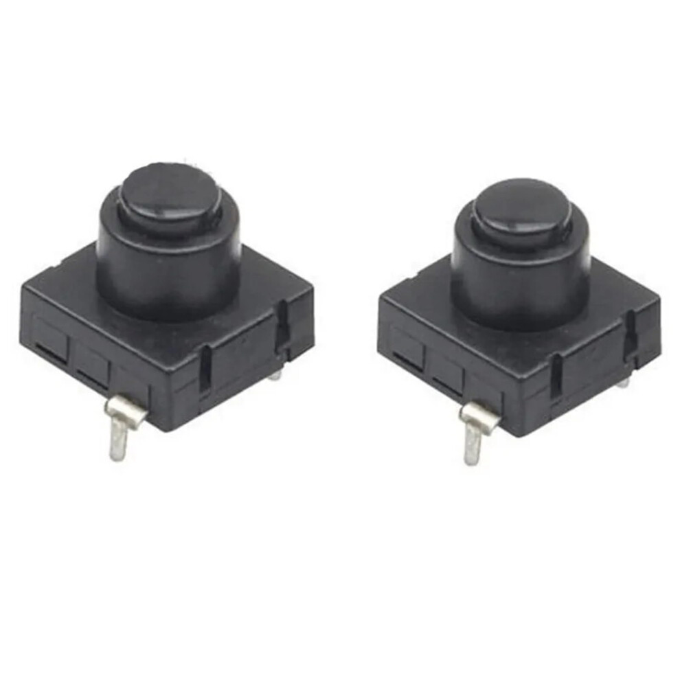 Flashlight Switch Button 12X12mm Selflocking On Off Black 2 Foot Wire 10Pcs 9199774999687