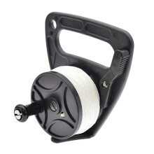 Dive Reel With Handle Multifunctional Nylon Weaving Scuba Wreck Reel Black 46M Rustproof For Water Sports Gear