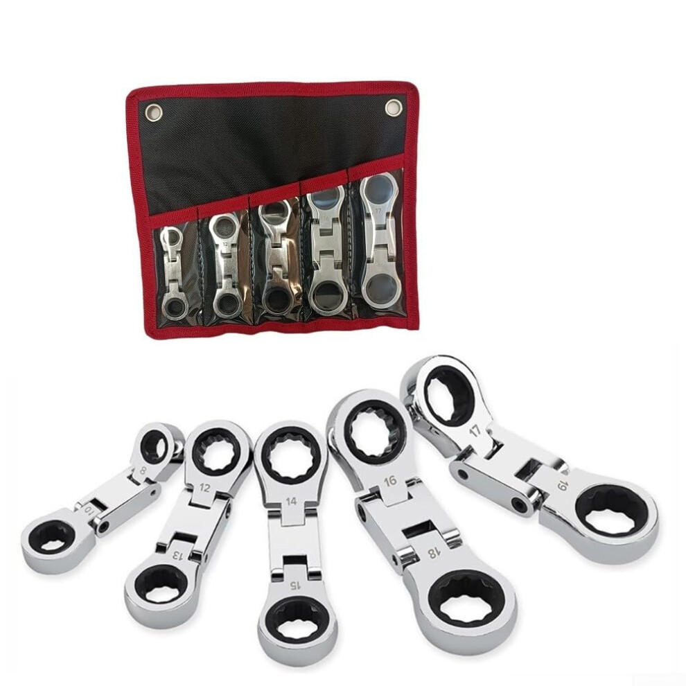 Ratcheting Combination Wrench Set, 12Point, Doubleended, 819Mm Chrome Vanadium Steel 9347817518344