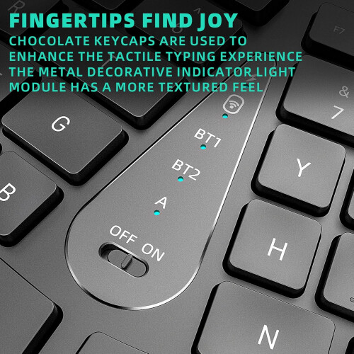 Wireless Ergonomic Keyboard with Wrist Rest, Bluetooth Split Design, USBC Rechargeable, Quiet Keys 2