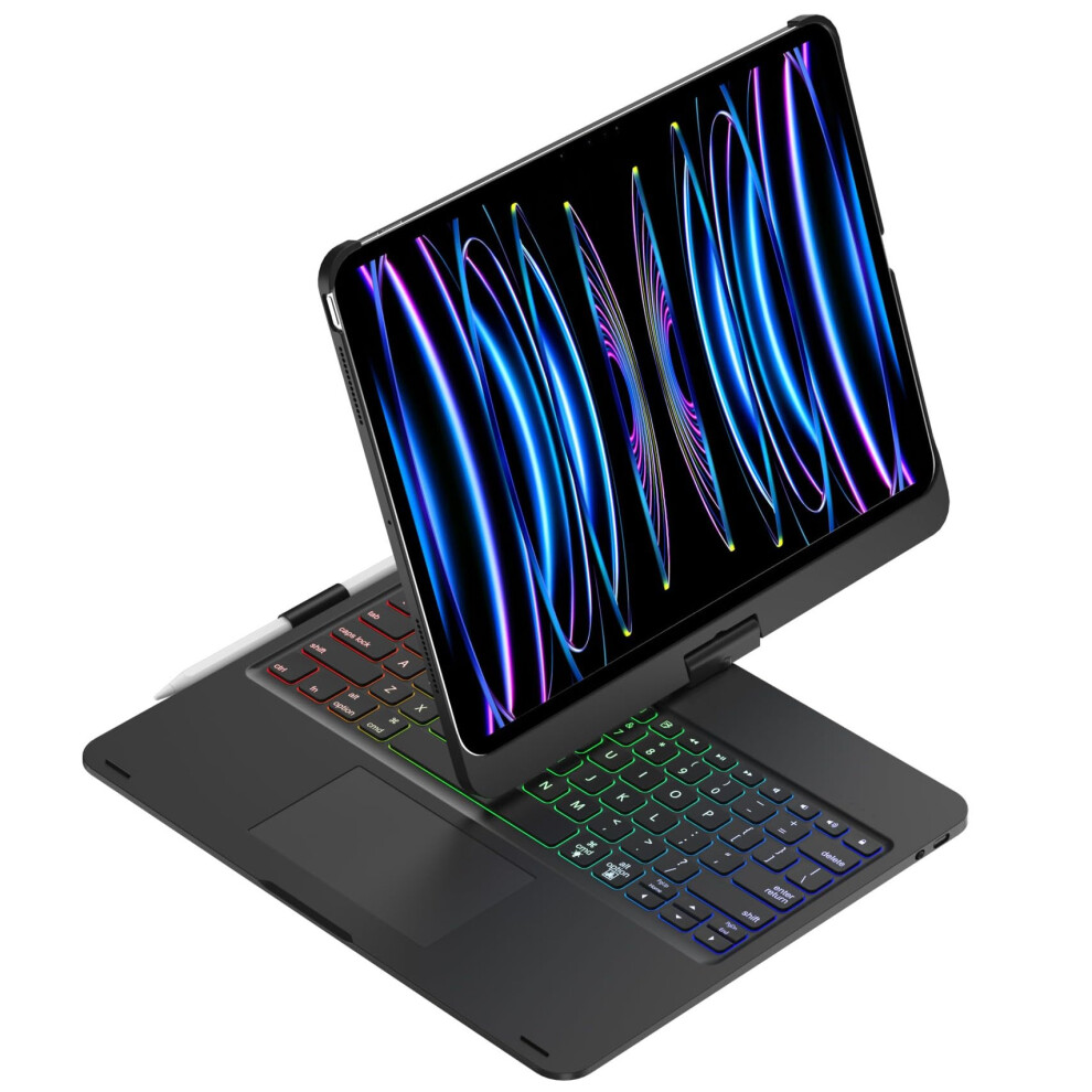 Keyboard Case With Trackpad For Ipad Pro 13 Inch 2024, 360 Rotation, Backlit And Pencil Holder 9189345547355