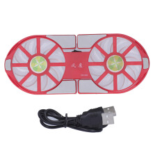 Portable Laptop Cooling Fan Stand, Foldable Heat Dissipation Stand Dual Fans LED Blue Light Ultra Quiet Cooler Pad Power Through USB Port for Notebook