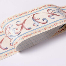 Wallpaper Border Stickers PVC PeelandStick Multicolor 10.6 Cm X 5 M Beige Vine Flower Pattern