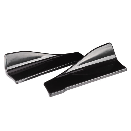 Rear Bumper Diffuser Lip Side Skirts 2pcs Glossy Black Universal Easy Mounting 2