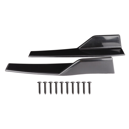 17.7x3.3in Glossy Black Side Winglet Wing Diffuser Car Body Kit ABS 1