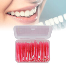 Optimal Oral Care: 60Pcs Pink Interdental Brushes for Braces & Sensitive Teeth