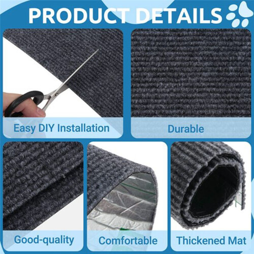 Cat Scratching Climbing Carpet Mat Adhesive Trimmable Cat Covered Pad Replace for Couch Corner Wall Cat Scratcher 2