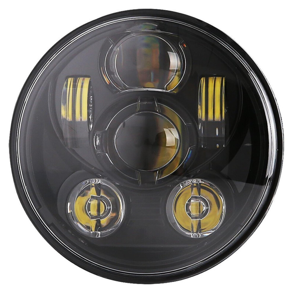 Motorcycle Led Headlight Assembly 5.75 Inch Projection With Drl For Harley Dyna Sportster 883 Black 9347817520101