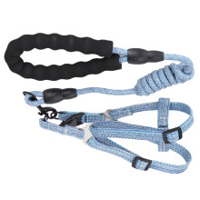 Verstellbares Hundegeschirr mit Leine, Blau, passend für 4,7-25 kg