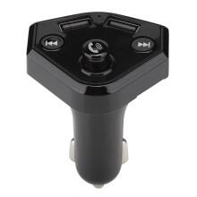 Transmissor FM Bluetooth para carro, rádio sem fio com chamadas em modo mãos-livres e reprodutor de MP3, porta de carregamento USB, tela LCD, slot