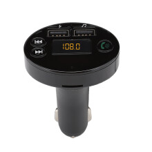 Wireless FM Bluetooth Audio Adapter For Car With Hands-Free Call Support And Fast Charging USB Port Universal Fit For Smartphones Tablets MP3 Players