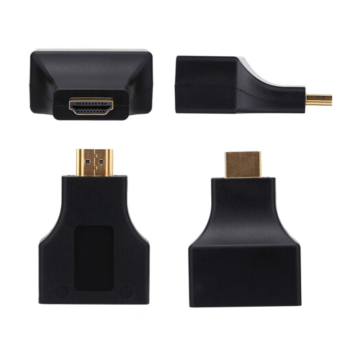 Επέκταση σήματος HDMI προσαρμογέα HDMI σωστής γωνίας μέσω Cat5e6Cables1080P για μετάδοση 1
