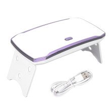 Mini-Nagelverstärkungslampe für Gel-Nagellack, USB-betriebenes Nagellicht mit Schnellhärtung (60 Sekunden Timer), zwei Lichtquellen, faltbar,