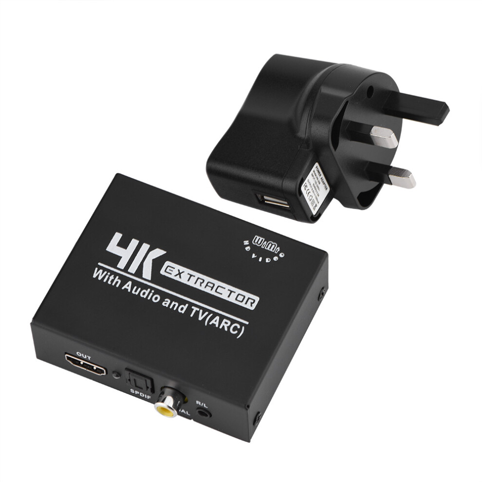 Optical Audio Output Hdmi Audio Extractor Pcm Audio Output 4K Ultra Hd Audio Edid Settings Low Energy Consumption Wide Compatibility Plug And Play 9012494964400