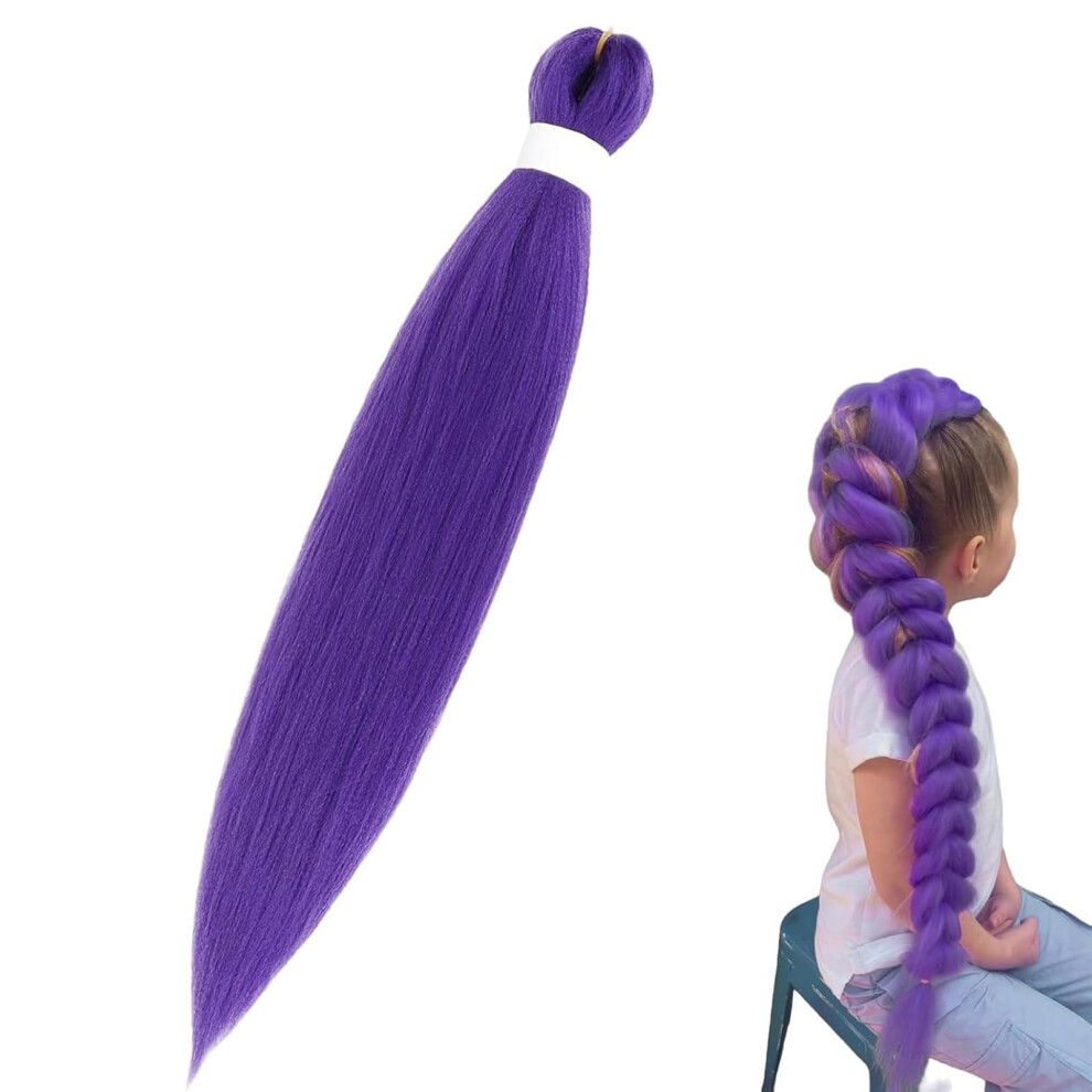 Purple Braiding Hair PreStretched 26 Inch No Tangle No Shedding Extra Long Synthetic Braid Soft Fibre For Cosplay