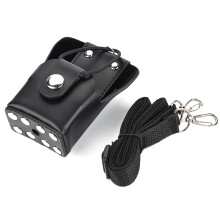 Form Fitting Carry Case For Two Way Radio, Hard Leather Holster With Adjustable Shoulder Straps Compatible With Motorola GP328plus GP344 GP388 Swivel