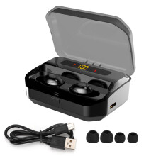 Bluetooth Earbuds Wireless With Touch Control Waterproof Sport Design LED Display Deep Bass Stereo Sound Noise Cancelling Mic Long Playtime For