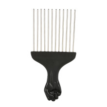 Plastic Handle Hair Picks Afro Combs Wide Tooth Comb For Hair Styling Metal Teeth Non Rusty Durable Detangle Wig Braid Hair Fashion Forward Design