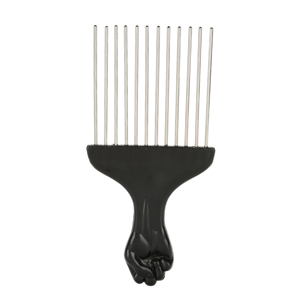 Unisex Plastic Handle Hair Picks Afro Combs Wide Tooth Comb For Hair Styling Metal Teeth Non Rusty Durable Detangle Wig Braid Hair Fashion Forward Design