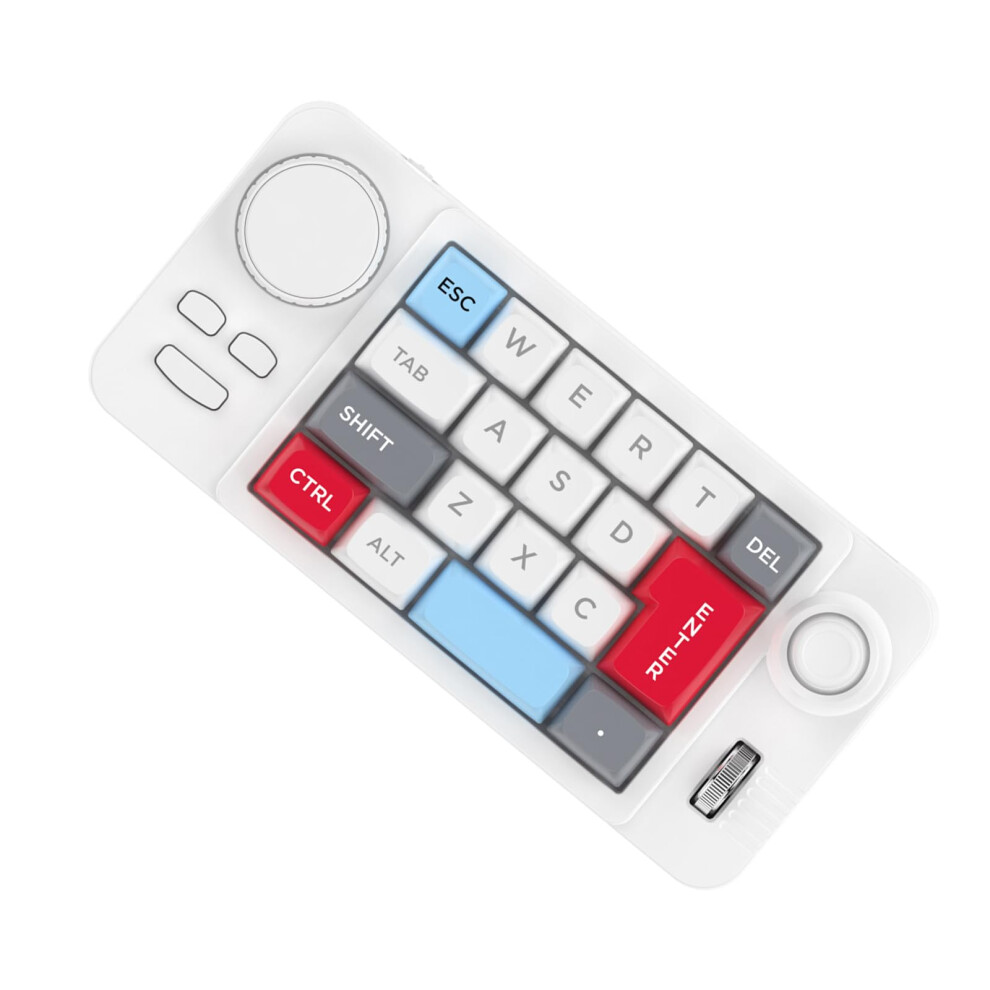 Mechanical Gaming Keyboard 19Key Programmable Joystick Scroll Wheel Color Backlit Hotswappable Switches Knob White 9347817520989