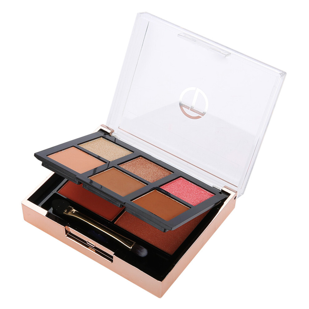 Artistic Glitter Matte Eyeshadow & Blush Set - Highly Pigmented Waterproof Palette with Mirror - Ideal for Creative and Casual Looks (6 Pairs)