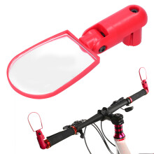 Universal Bike Rearview Mirror with 360 Rotation Red Cycling Handlebar Mirror