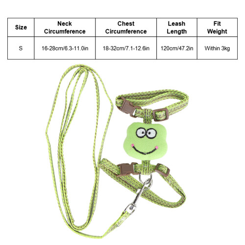 Green Adjustable Cat Harness with Leash AntiLost Escape-Proof Pet Strap 1