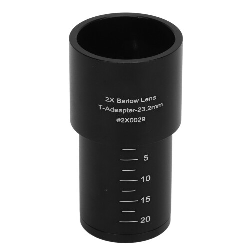 Objectif oculaire multiplicateur 2X pour microscopes, corps en alliage d'aluminium 23,2 mm 2