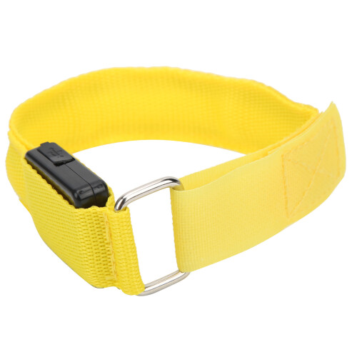 Reflective LED Light Armband, Dual Lighting Modes, 2Pcs CR2032, Yellow