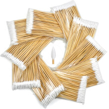 6 Inch Long Cotton Swabs with Wooden Handle, Lint Precision Tips for Gun and Detail Cleaning