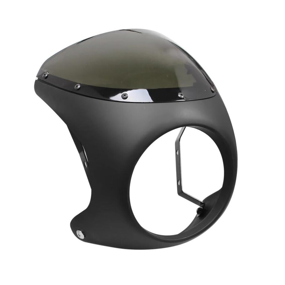 Headlight Grille Cover 7Inch Motorcycle Headlight Fairing Screen Detachable Shield Windshield Guard Matte Smoke Black 9382693278104