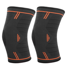 Outdoor AntiSlip Sports Knee Pad Fitness Knee Brace Knitted Sleeve-L Orange