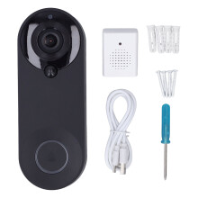 Videodeurbel met livebeeld en nachtzicht, draadloze verbinding, bewegingsdetectie, tweewegcommunicatie, cloudback-up, IP65-weerbestendige batterij.