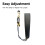 Adjustable Soft Leather Saxophone Neck Strap with Metal Hook, Black 2