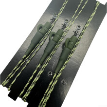 3PCS Carp Leaders with Integrated Swivel Clips, Snag-Free Carp Leadcore Leaders with QC Ring Swivel, Ready Tied Type A