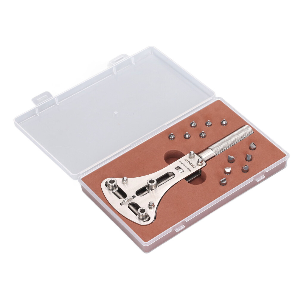 Adjustable Watch Back Opener, Stainless Steel Case Remover Tool With 12Pcs Cover Opening Claws, Without Marks Or Scratched, Universal Wrench For Home 9773935188433